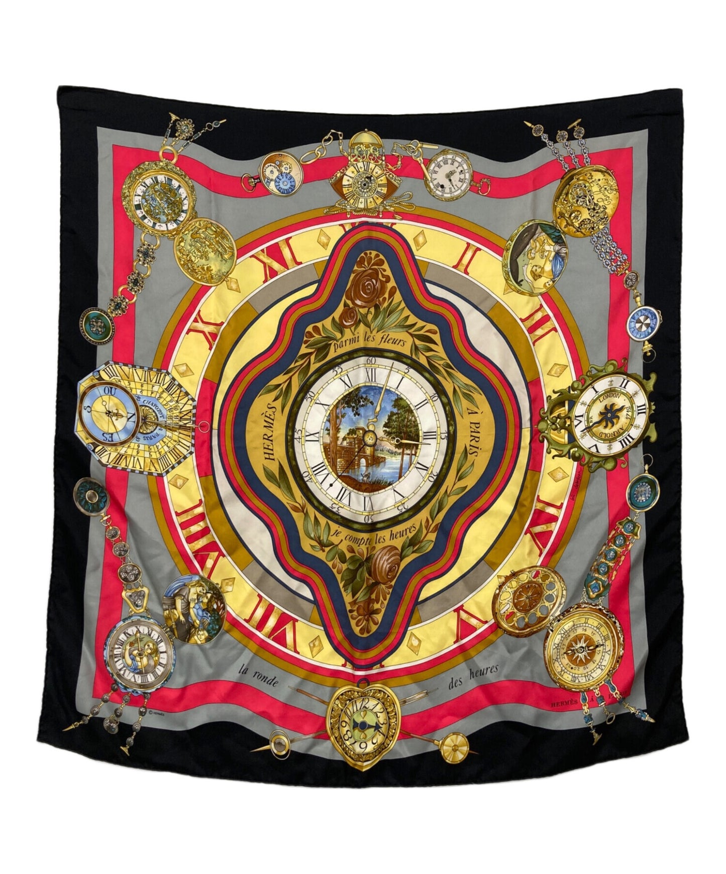 [Pre-owned] HERMES Carré 90 la ronde des heures/Toki no Rimai