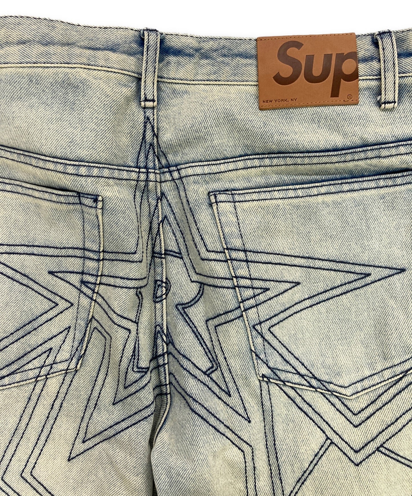 [Pre-owned] SUPREME stars topstitch baggy jean/denim pants