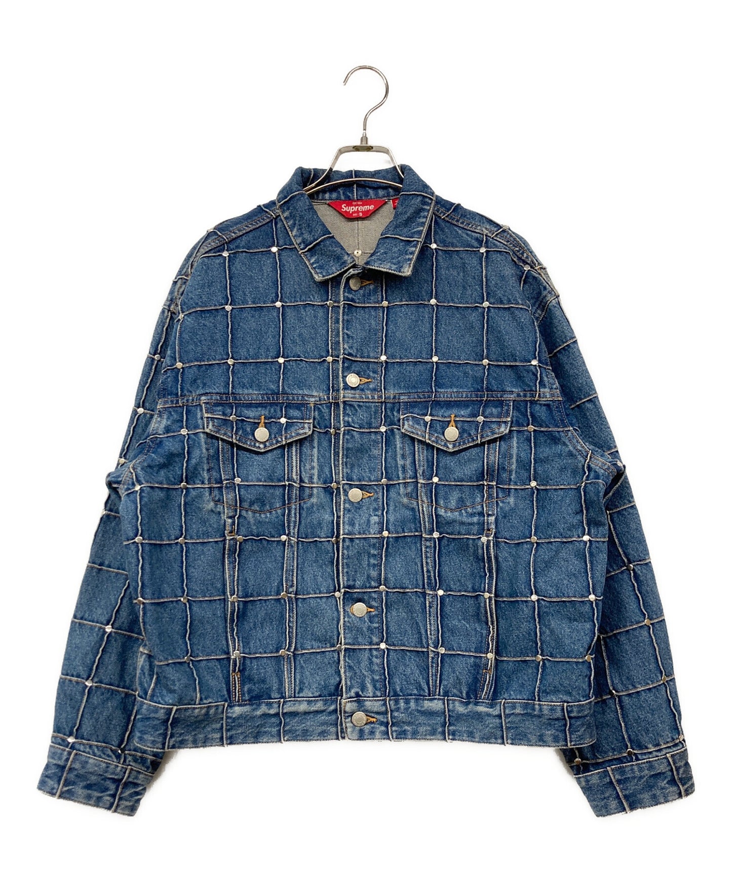 [Pre-owned] SUPREME Studded Seam Denim Trucker Jacket