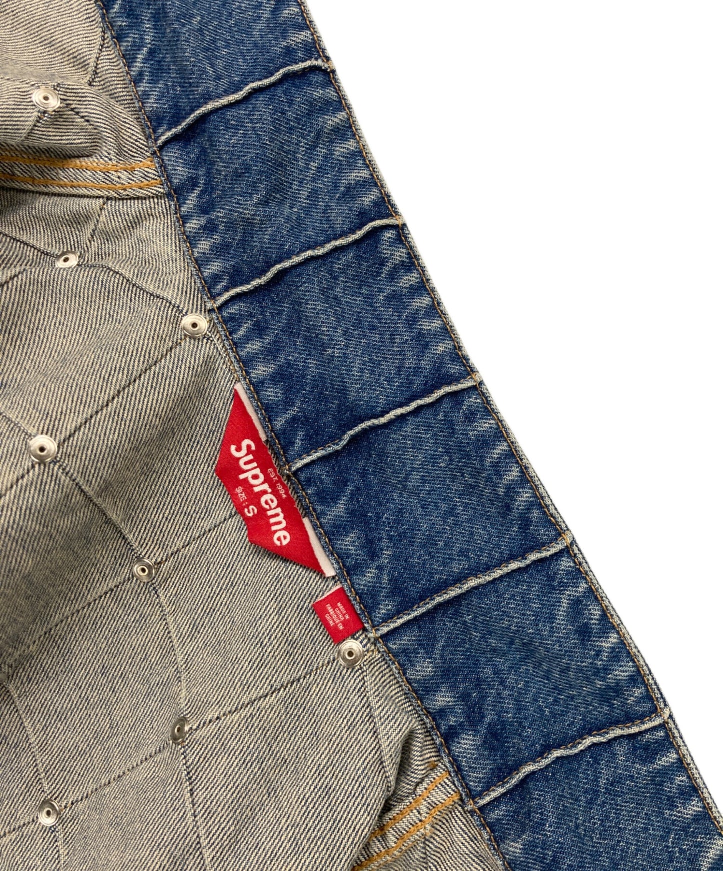 [Pre-owned] SUPREME Studded Seam Denim Trucker Jacket