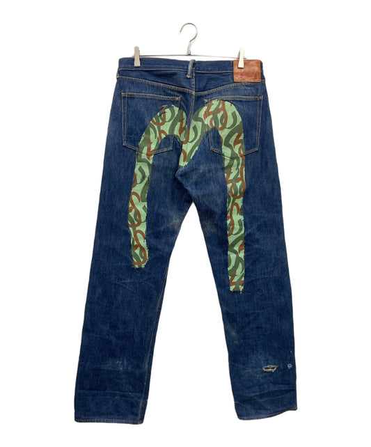 [Pre-owned] EVISU Camouflage chamois denim pants