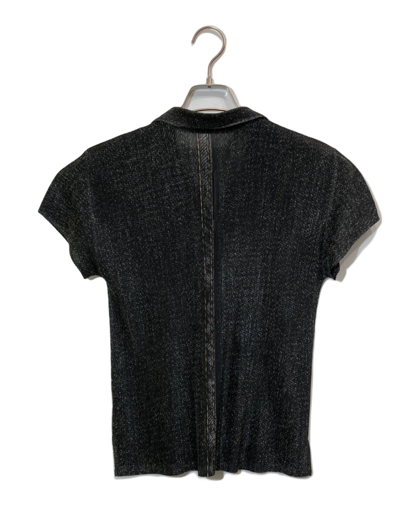 [Pre-owned] PLEATS PLEASE Denim Transfer Pleated Blouse PP21FK332