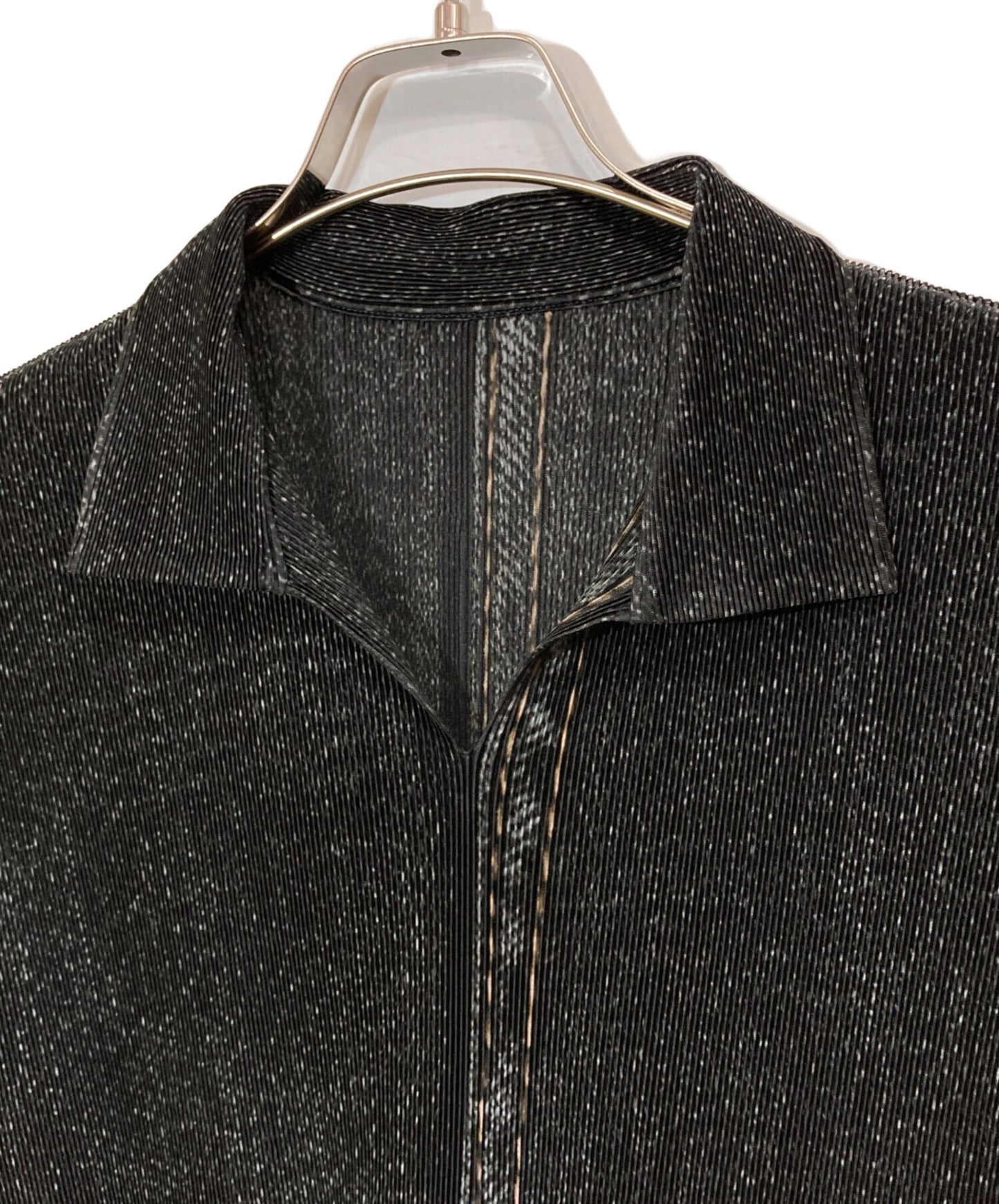 [Pre-owned] PLEATS PLEASE Denim Transfer Pleated Blouse PP21FK332