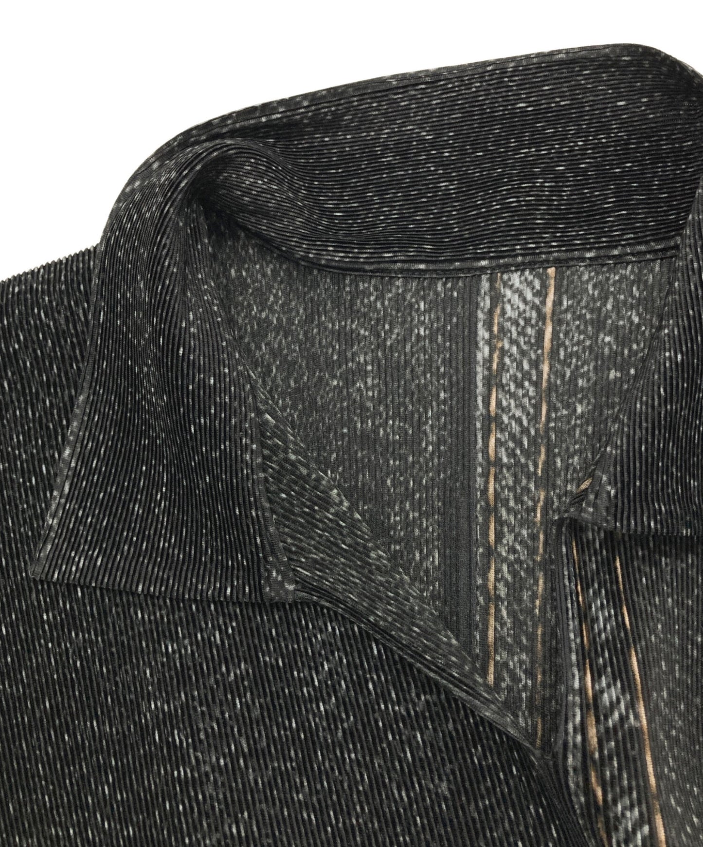 [Pre-owned] PLEATS PLEASE Denim Transfer Pleated Blouse PP21FK332