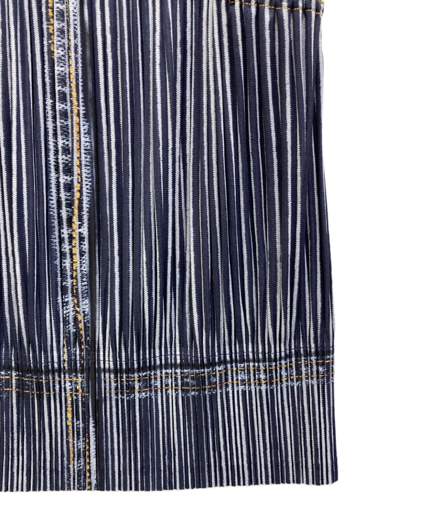 [Pre-owned] PLEATS PLEASE Denim Transfer Pleated Skirt PP01-JG594