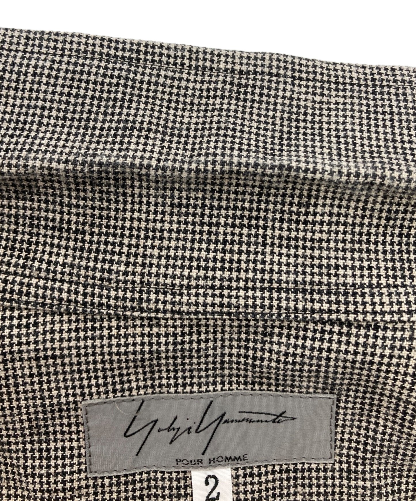 [Pre-owned] Yohji Yamamoto pour homme Staggered open collar linen shirt HJ-B65-326