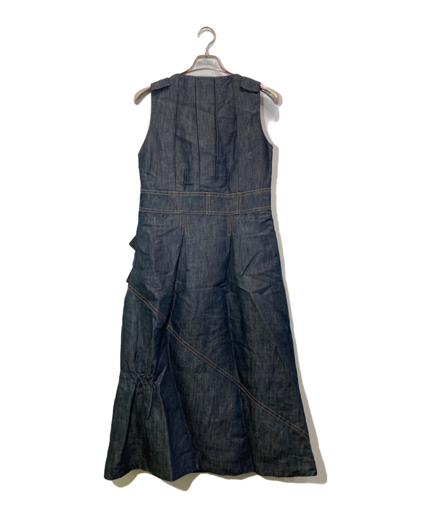 [Pre-owned] LOUIS VUITTON Shoulder Bow Denim Cache Coeur Dress RW071A WKDR02C4H