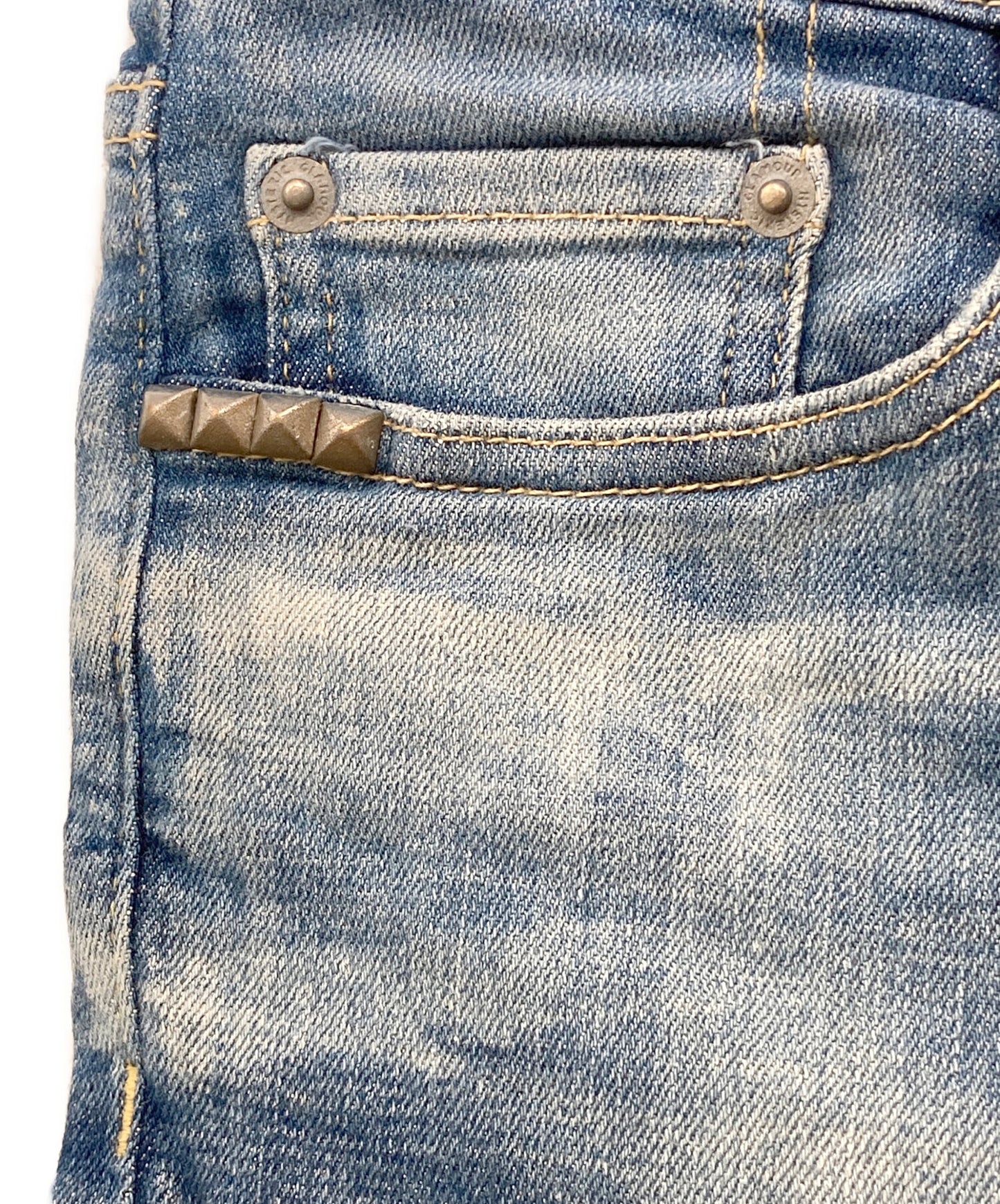 [Pre-owned] Hysteric Glamour Studded stretch denim pants 0252AP08