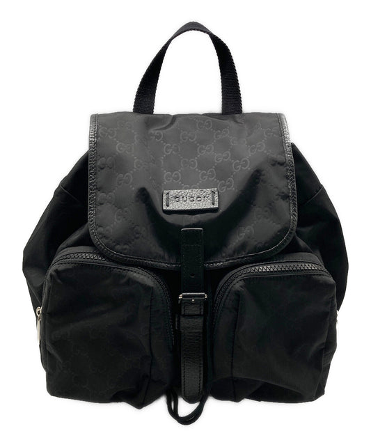 [Pre-owned] GUCCI GG Nylon Nylon and leather backpack 510343