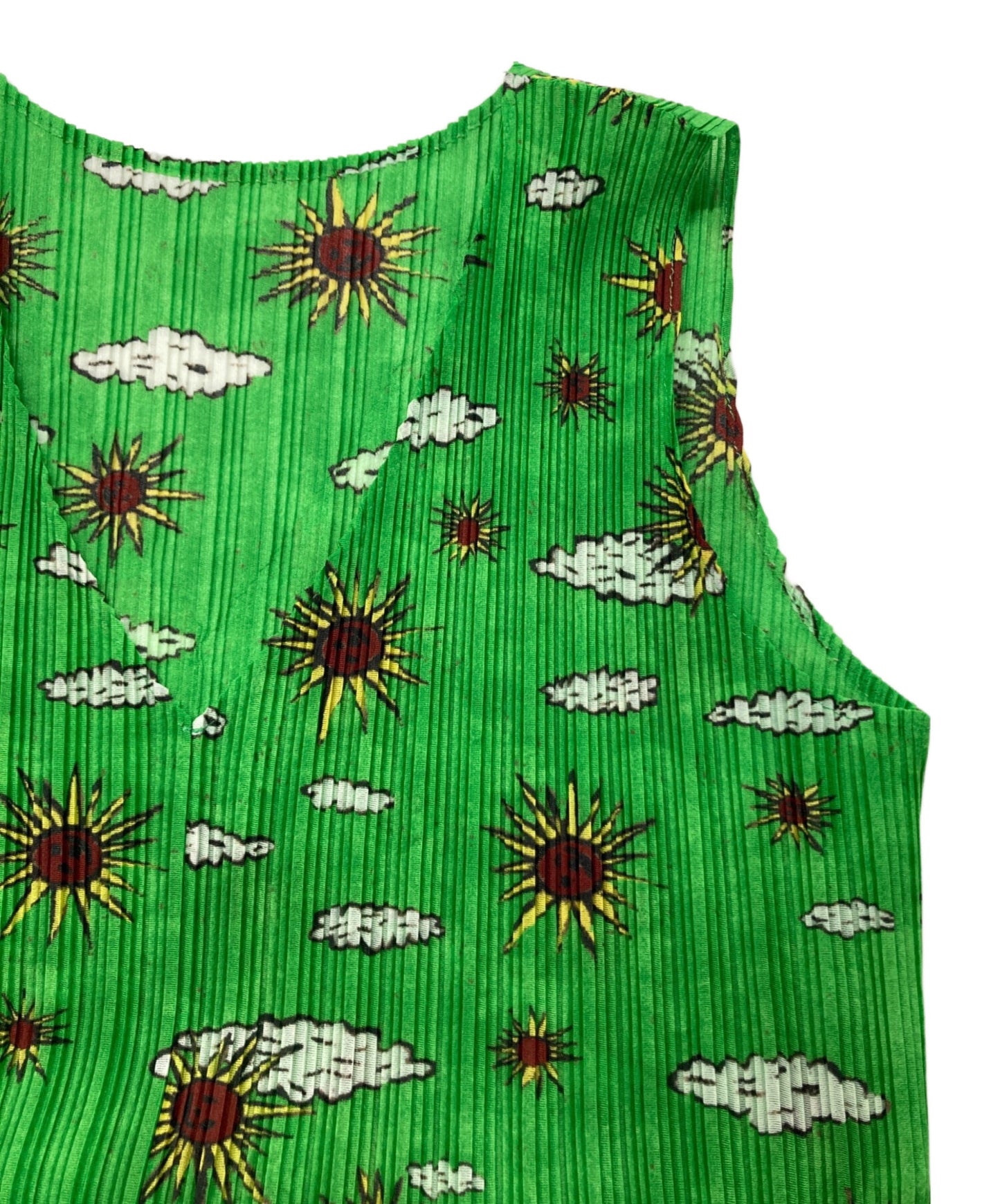 [Pre-owned] PLEATS PLEASE Sleeveless Print Pleated Dress PP13-FH385