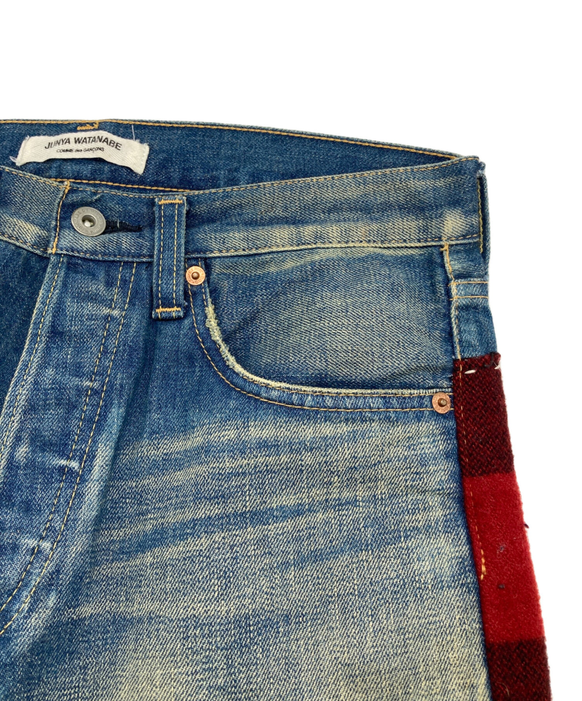 [Pre-owned] JUNYA WATANABE COMME des GARCONS Mixed-Fabric Patchwork Denim Pants JL-P203