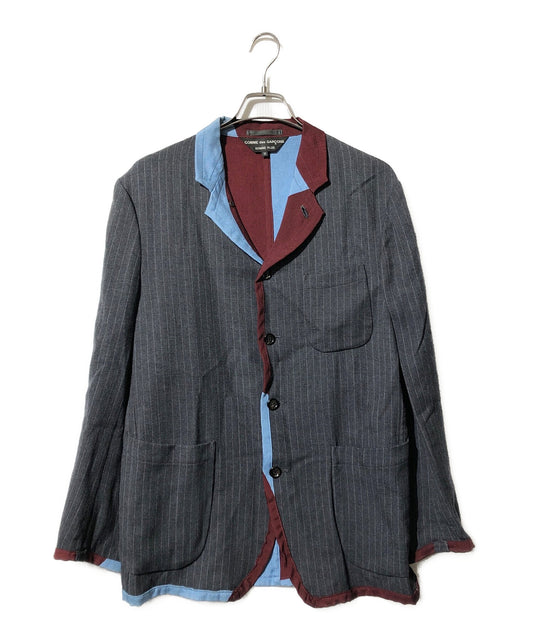 [Pre-owned] COMME des GARCONS HOMME PLUS Rayon Wool Stripe Reversible Jacket PJ10020M