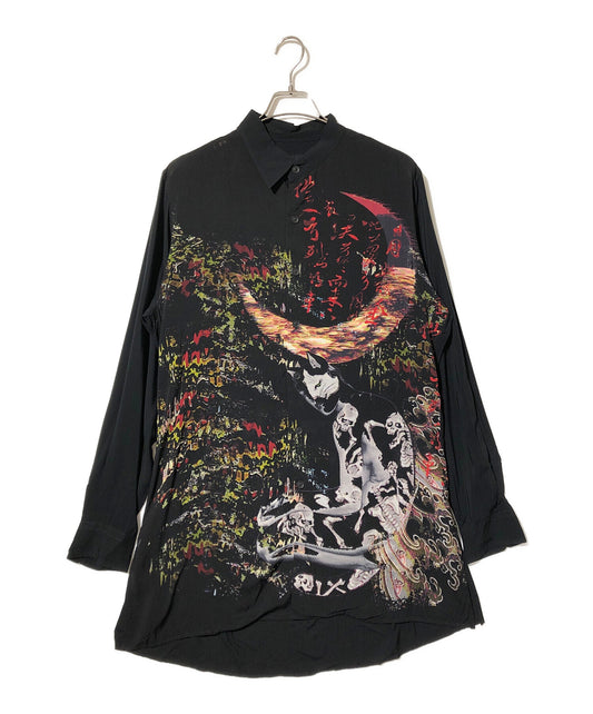 [Pre-owned] BLACK Scandal Yohji Yamamoto BS Cu 4-pattern B printed shirt HR-B60-881