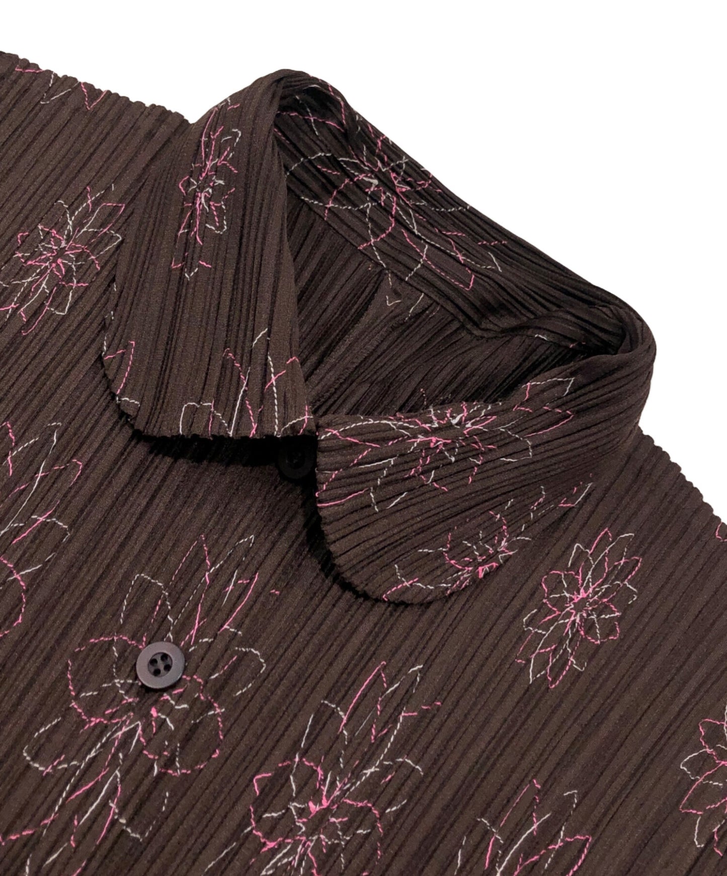 [Pre-owned] PLEATS PLEASE Flower-print pleated shirt PP51-JJ887