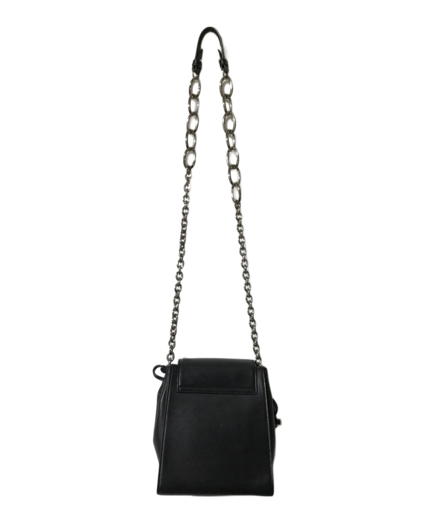 [Pre-owned] Vivienne Westwood Drawstring leather shoulder bag with squiggle pattern on the back