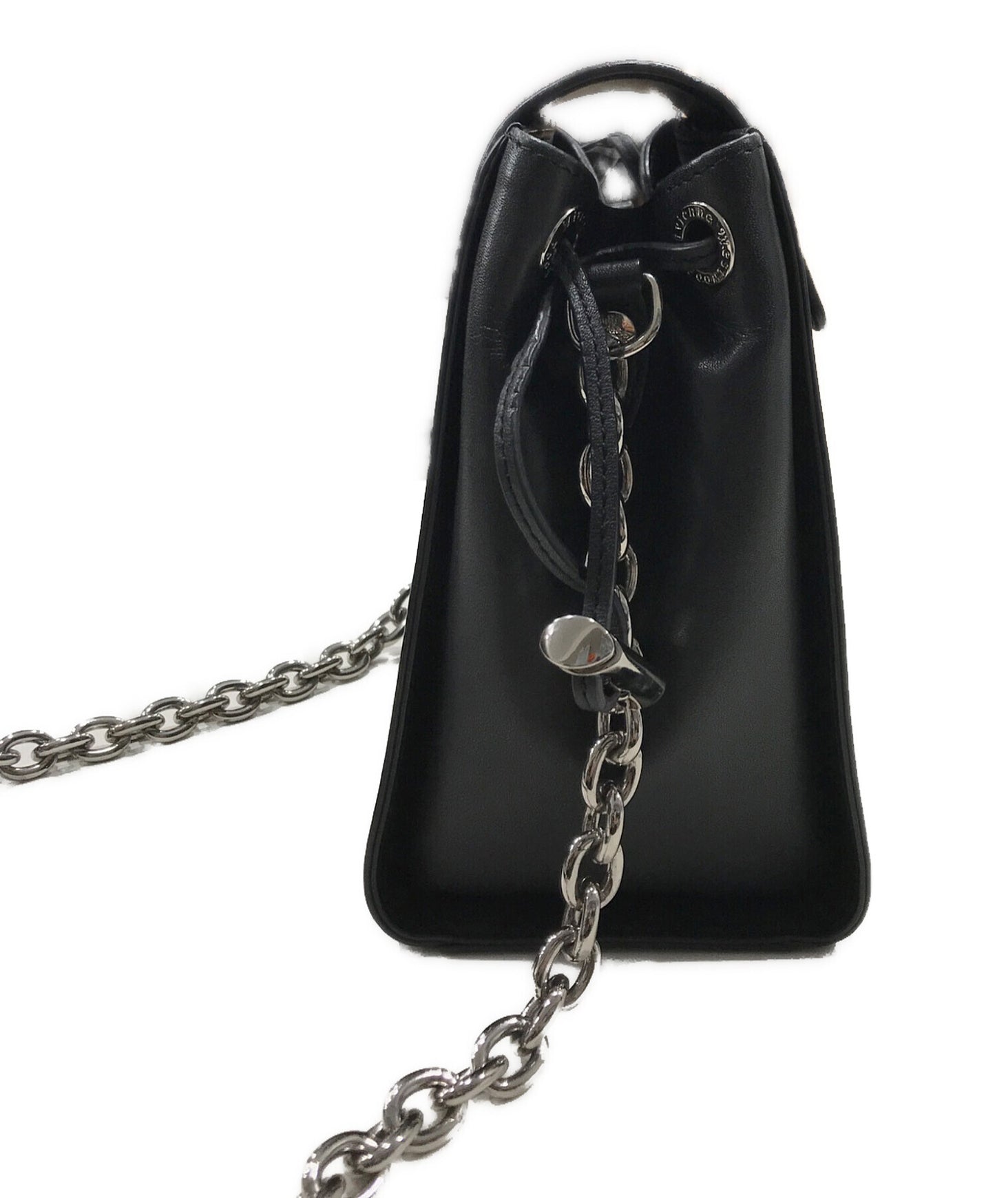 [Pre-owned] Vivienne Westwood Drawstring leather shoulder bag with squiggle pattern on the back