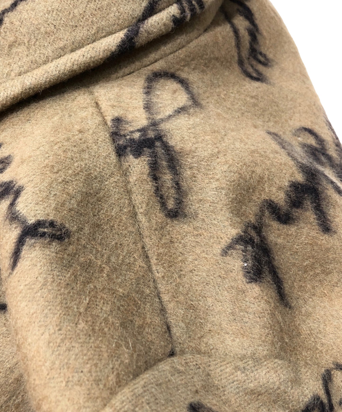 [Pre-owned] SUPREME Script Logos Wool Overcoat