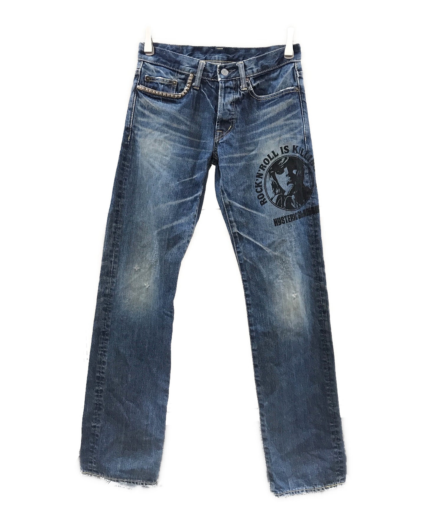 [Pre-owned] Hysteric Glamour Printed studded denim pants 4AP-2581