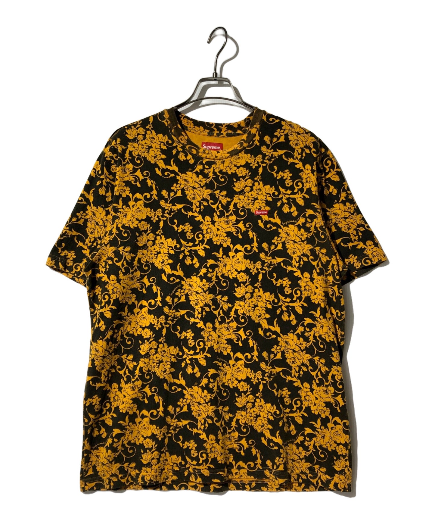 [Pre-owned] SUPREME Small box logo tee black flora