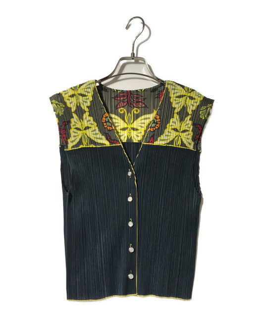 [Pre-owned] PLEATS PLEASE Butterfly Print Pleated Vest PP92-JE021