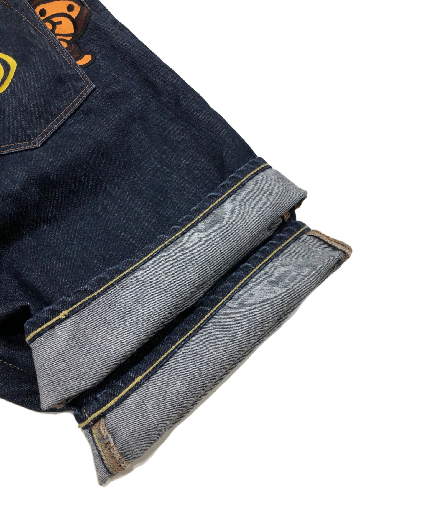 [Pre-owned] A BATHING APE Milo Embroidered Denim Half Pants