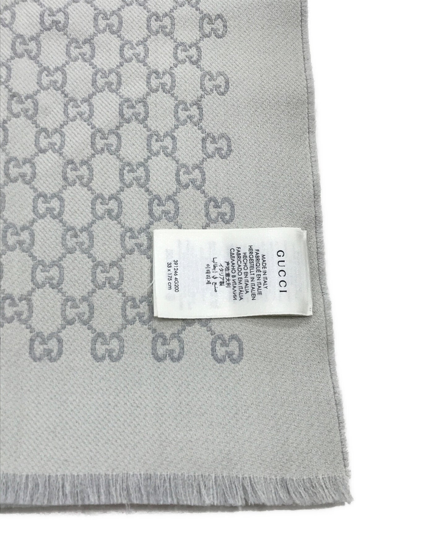 [Pre-owned] GUCCI GG Jacquard Wool Scarf 391246