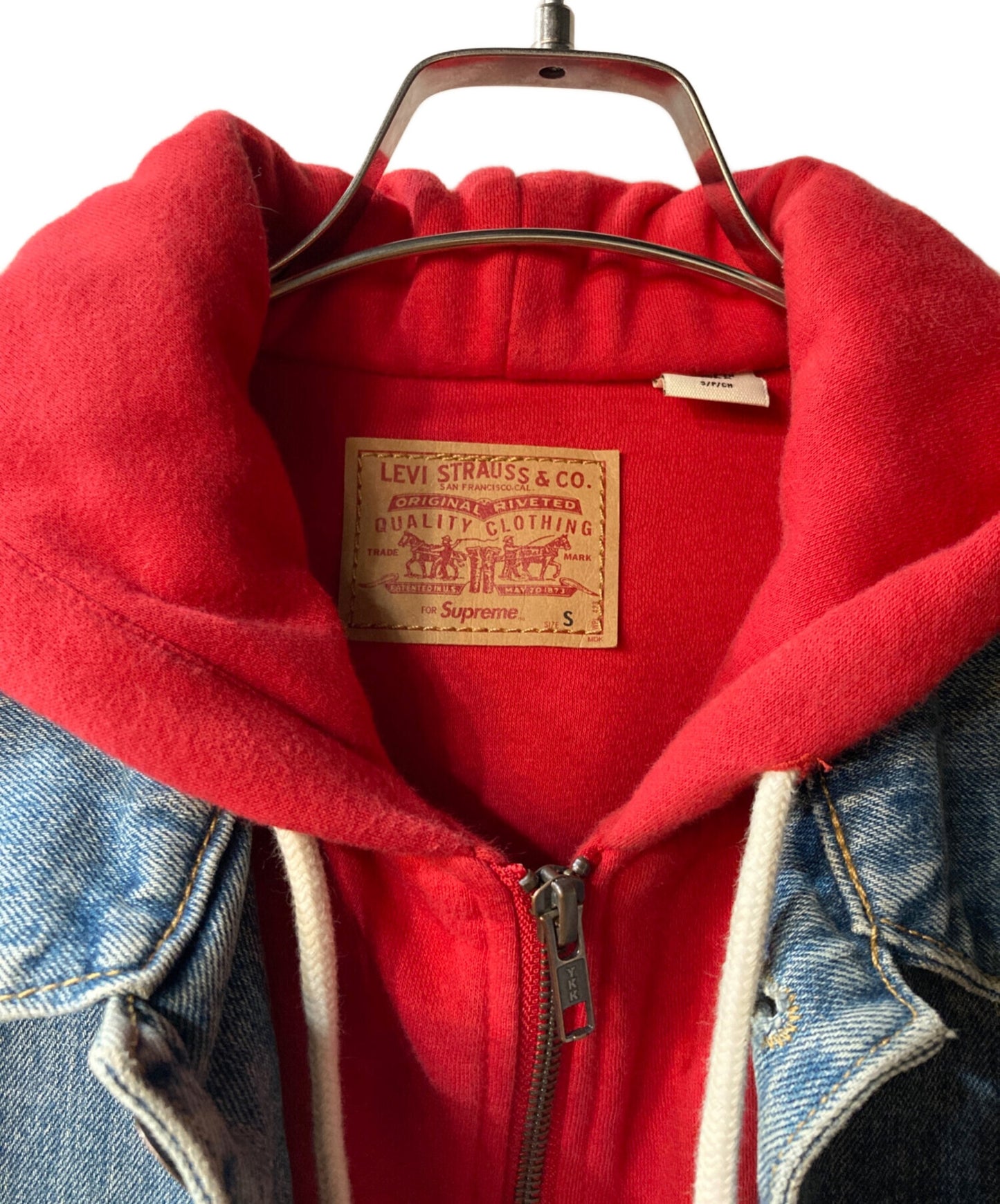 [Pre-owned] SUPREME Fleece Hooded Trucker Jacket