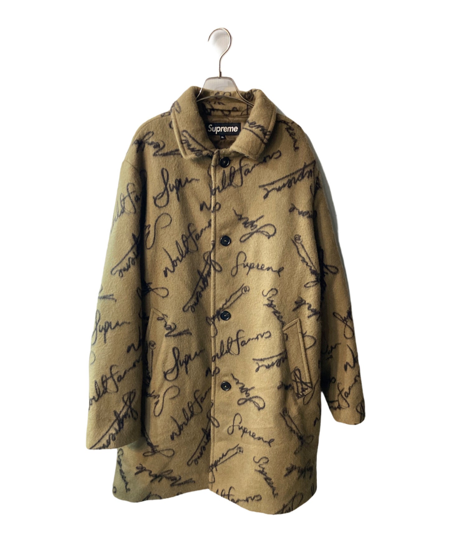 [Pre-owned] SUPREME Script Logos Wool Over Coat