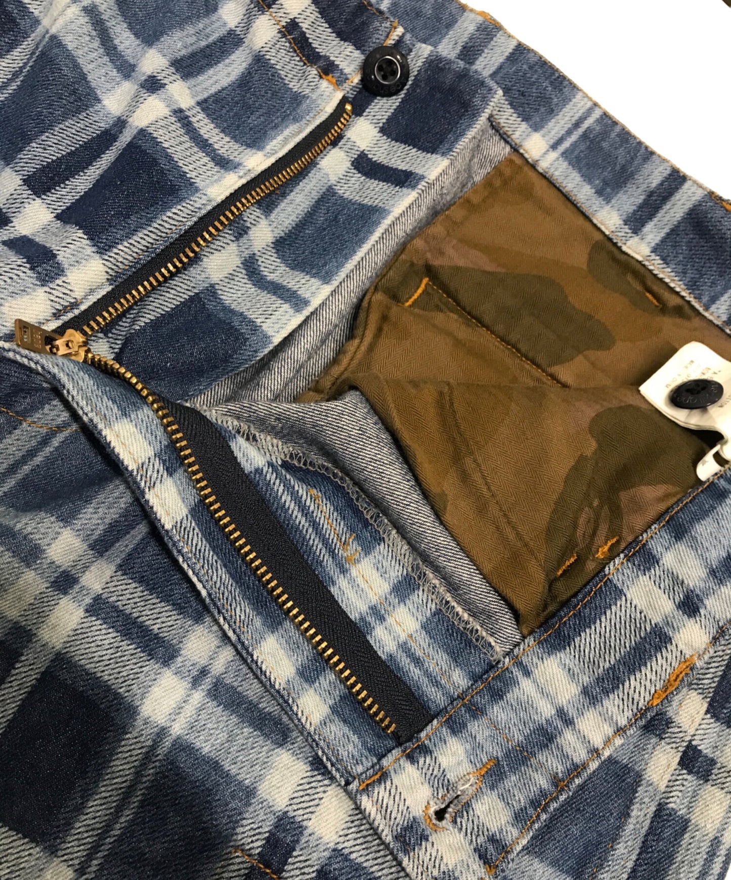 [Pre-owned] A BATHING APE CHECK 6 POCKET DENIM SHORTS 001DSK301003M