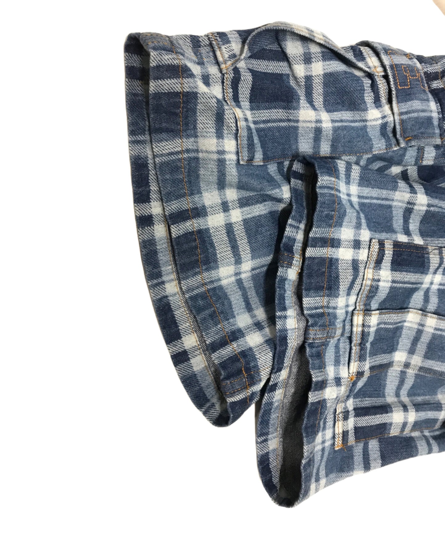 [Pre-owned] A BATHING APE CHECK 6 POCKET DENIM SHORTS 001DSK301003M