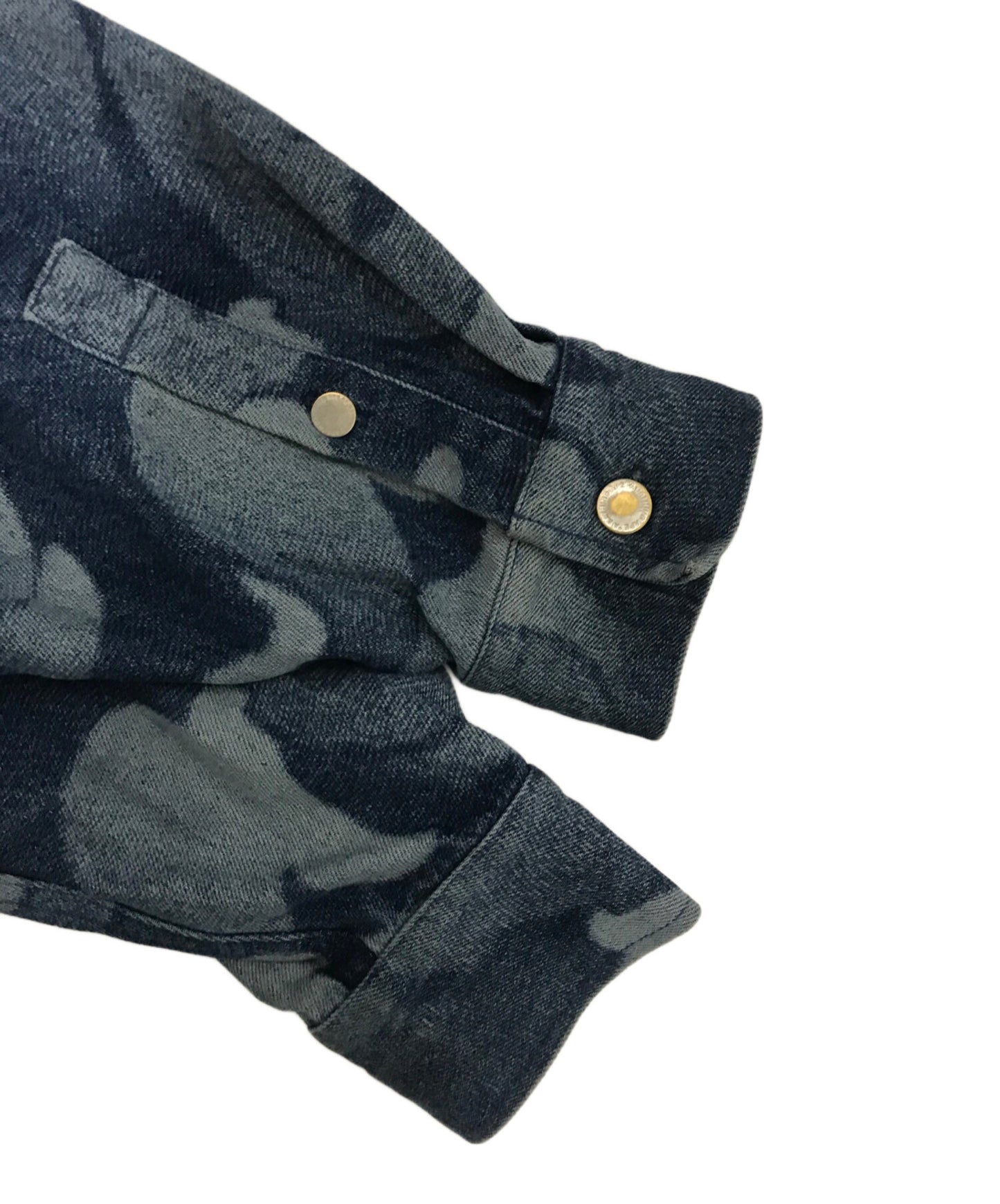 [Pre-owned] A BATHING APE SOLID CAMO LASER WORK DENIM SHIRT 001SHK301304M