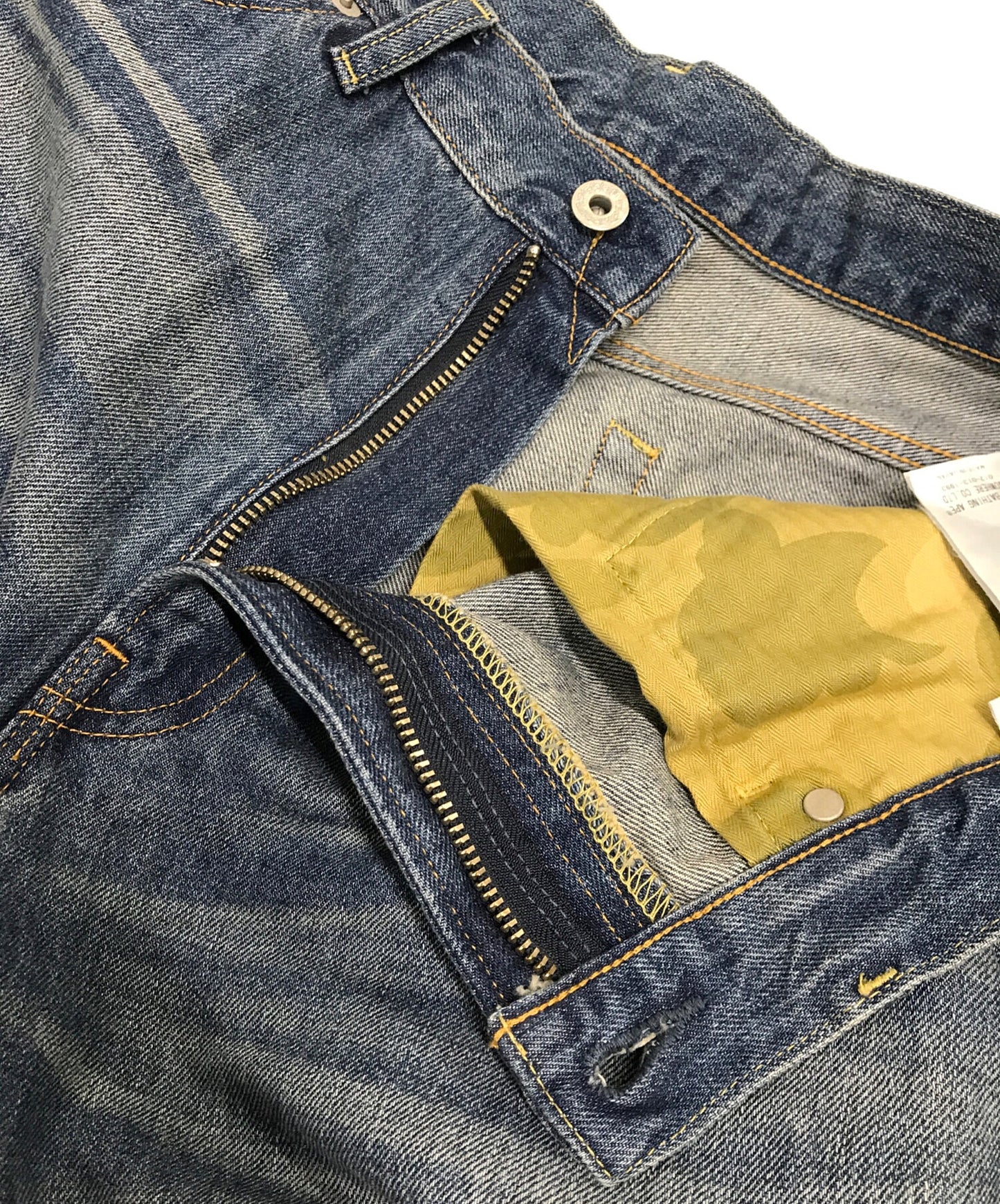 [Pre-owned] A BATHING APE One Point Regular Fit 13 Oz Denim Pants 0ZXJNM150006N