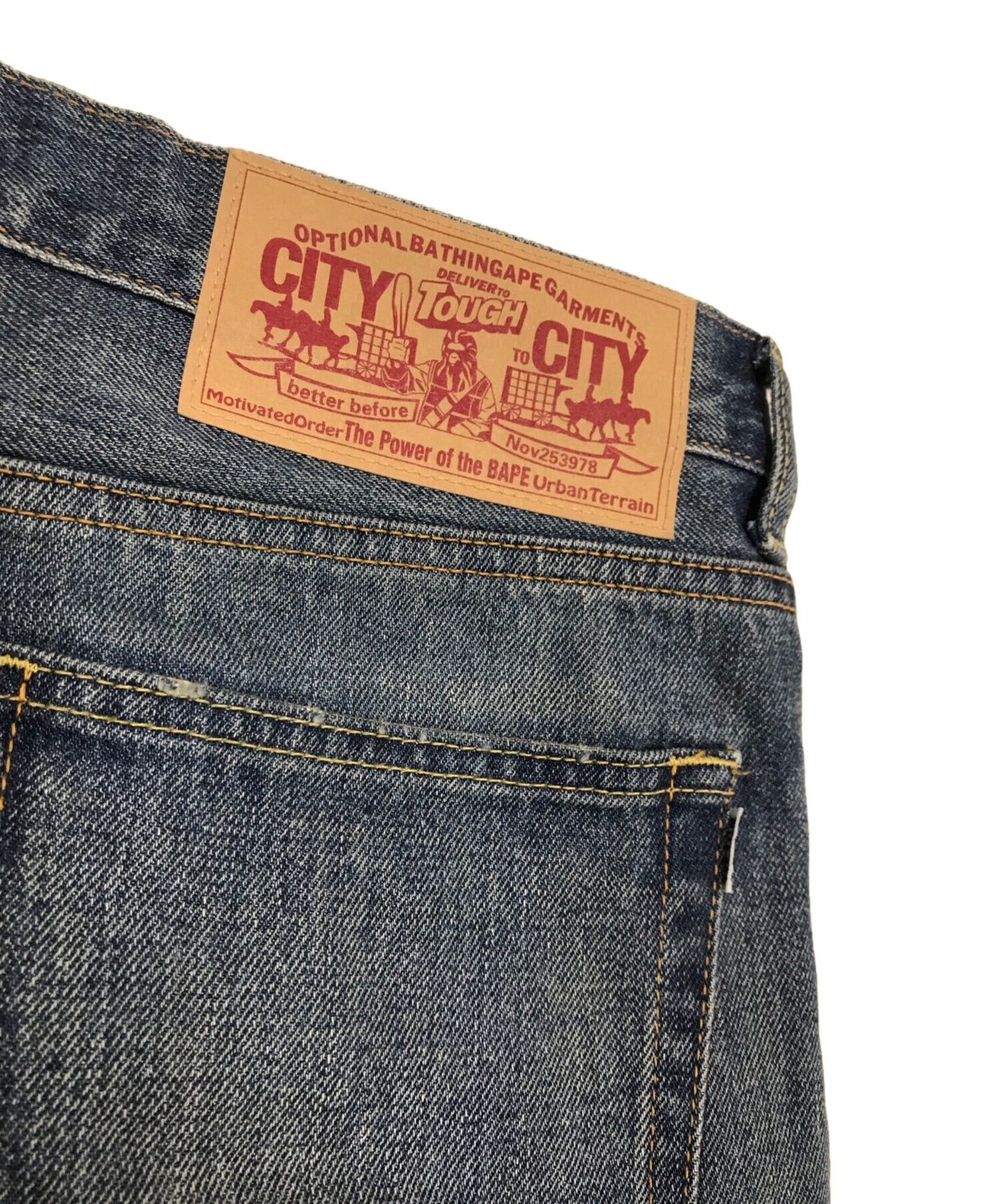 [Pre-owned] A BATHING APE One Point Regular Fit 13 Oz Denim Pants 0ZXJNM150006N