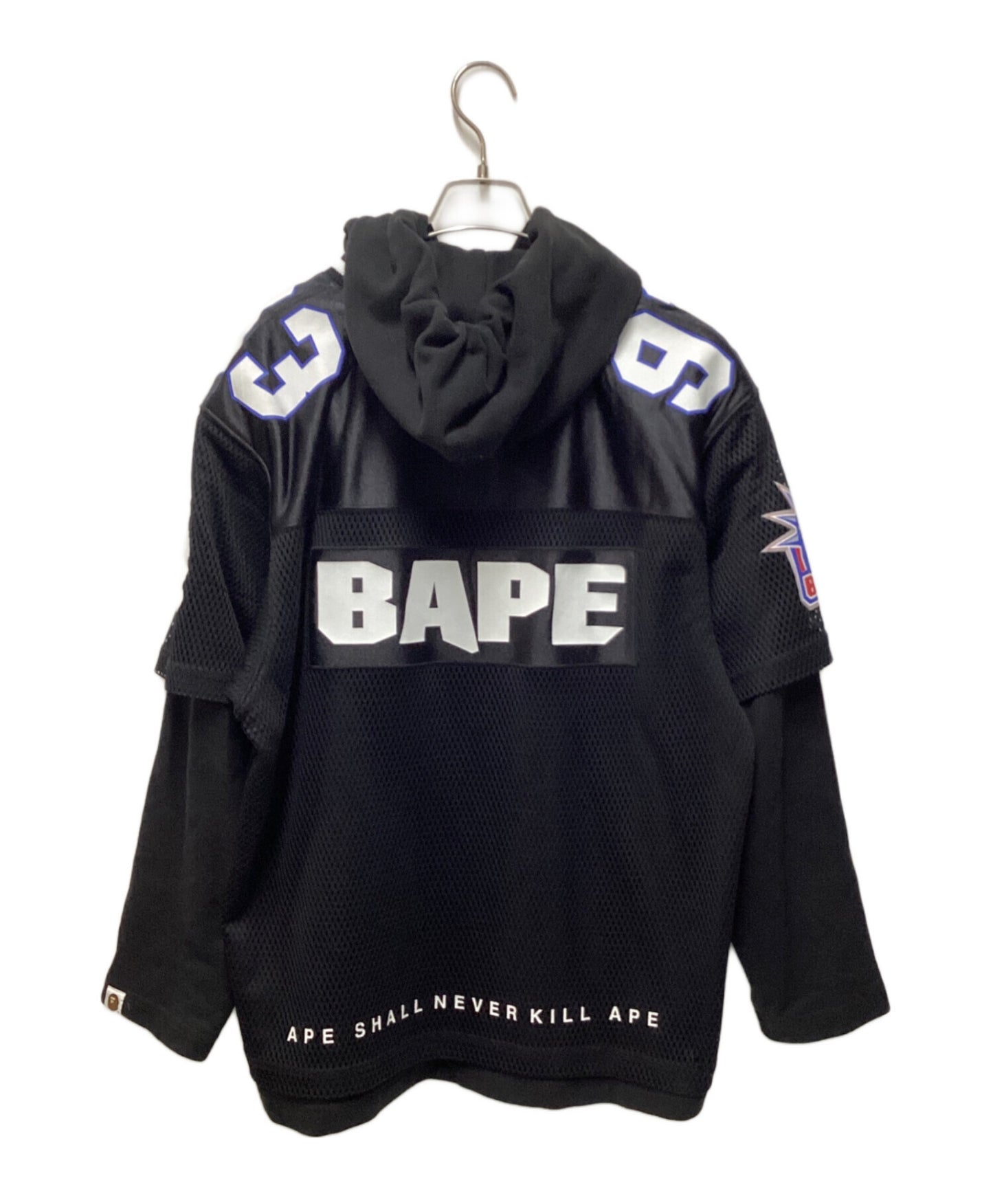 [Pre-owned] A BATHING APE LAYERED SLEEVES FOOTBALL JERSEY 0ZXSWM114306N