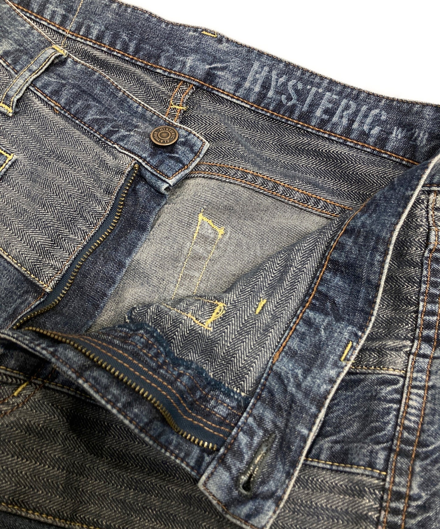 [Pre-owned] Hysteric Glamour scratch denim pants 01193AP02