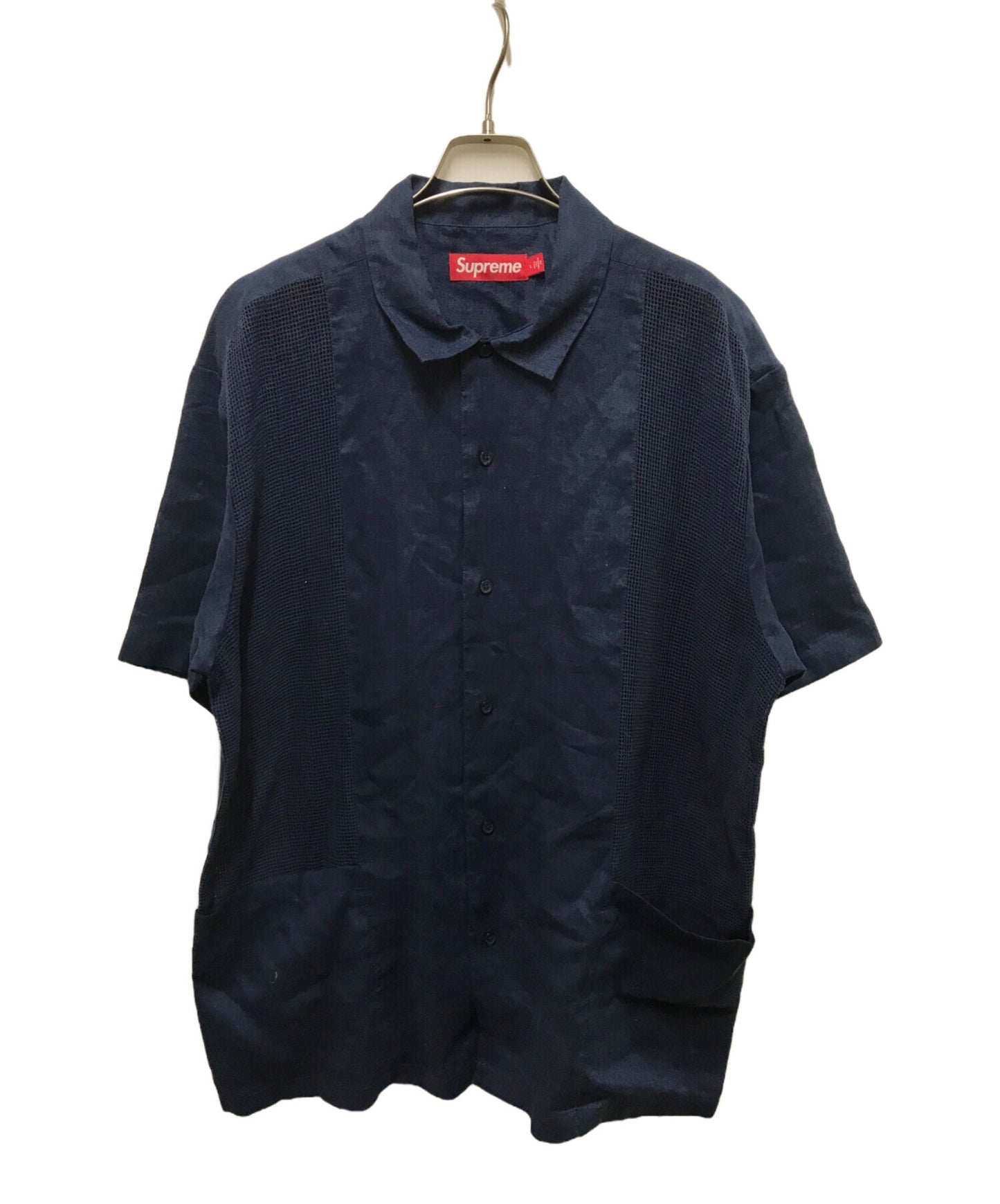 [Pre-owned] SUPREME Mesh Panel Linen S/S Shirt