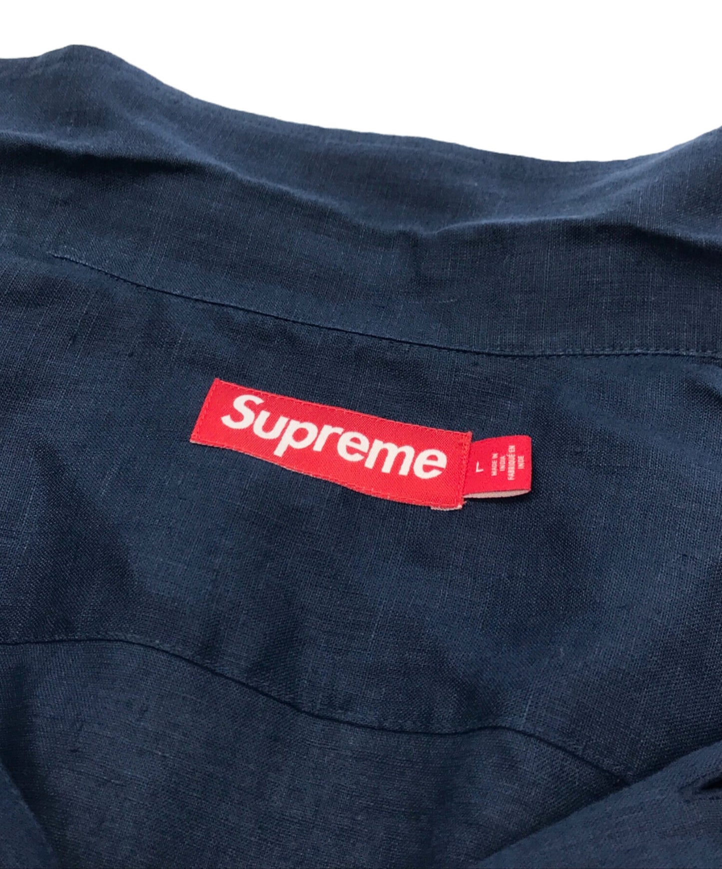 [Pre-owned] SUPREME Mesh Panel Linen S/S Shirt