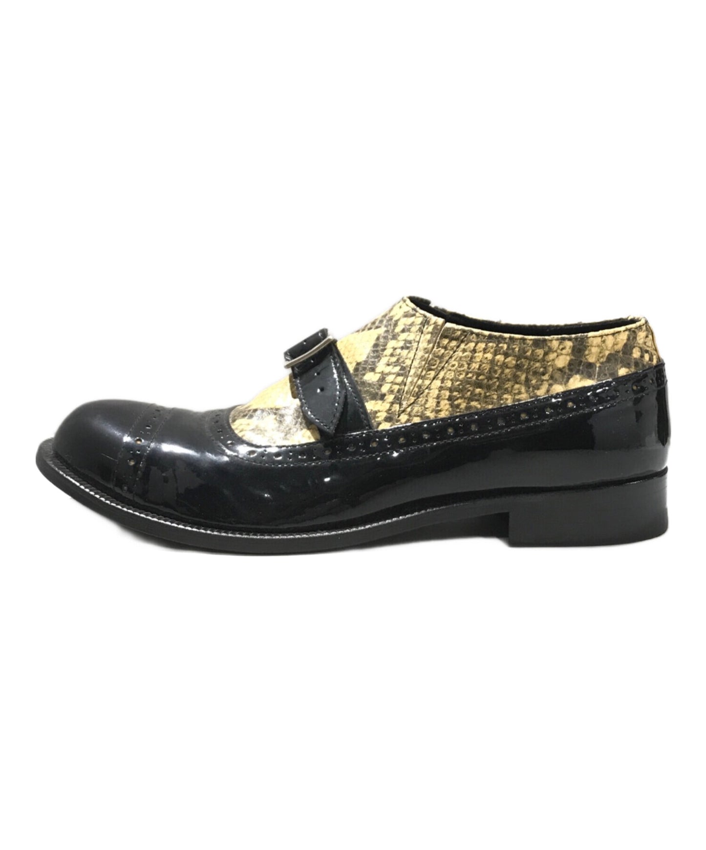 [Pre-owned] COMME des GARCONS Enamel and python strap shoes