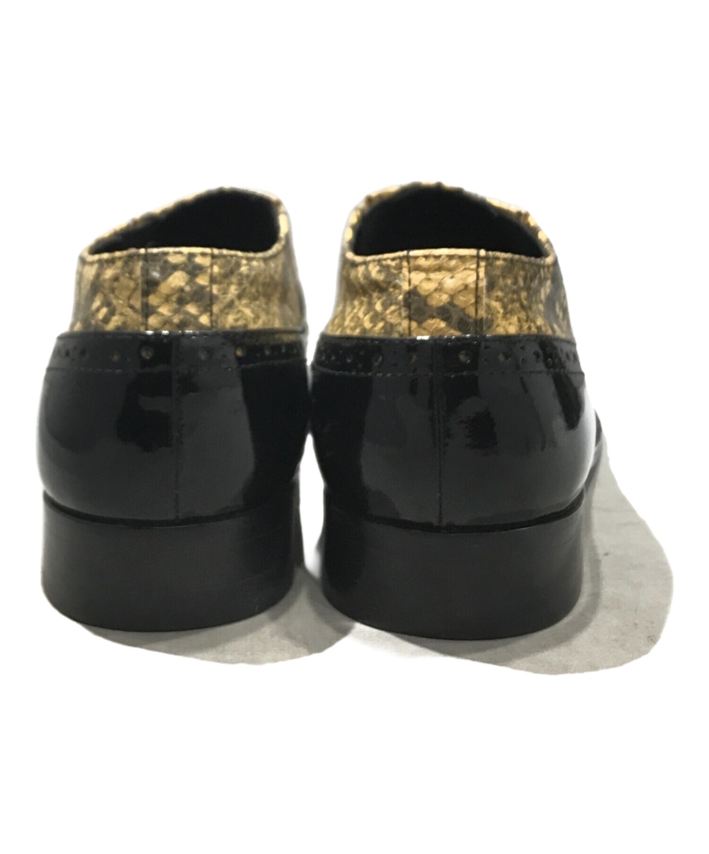 [Pre-owned] COMME des GARCONS Enamel and python strap shoes