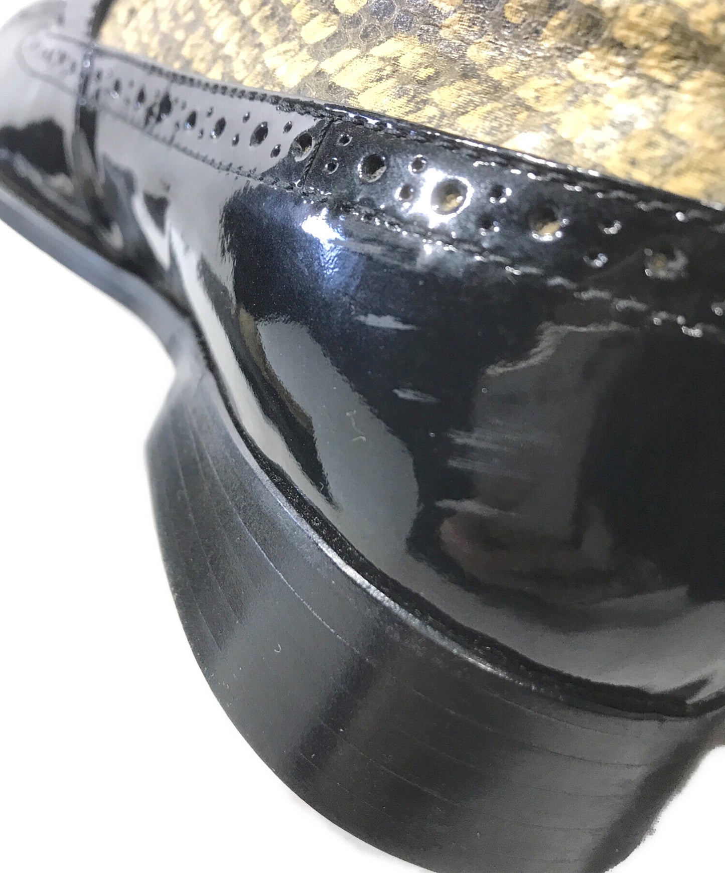 [Pre-owned] COMME des GARCONS Enamel and python strap shoes