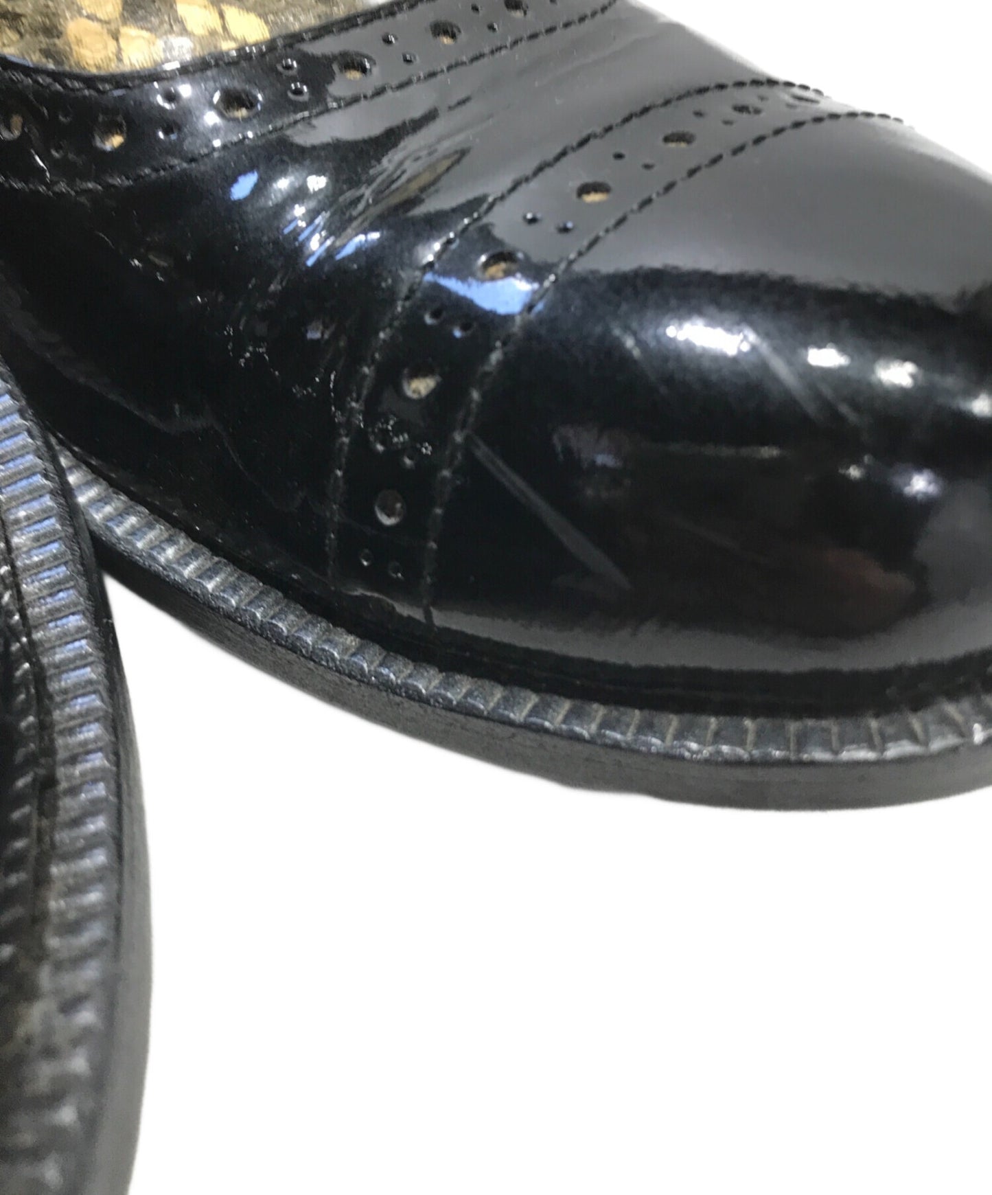 [Pre-owned] COMME des GARCONS Enamel and python strap shoes