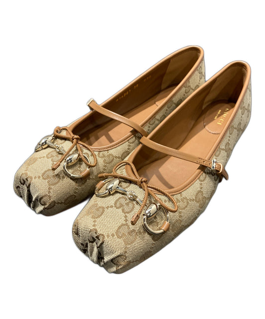 [Pre-owned] GUCCI Horsebit Flat Ballet Shoes 814321