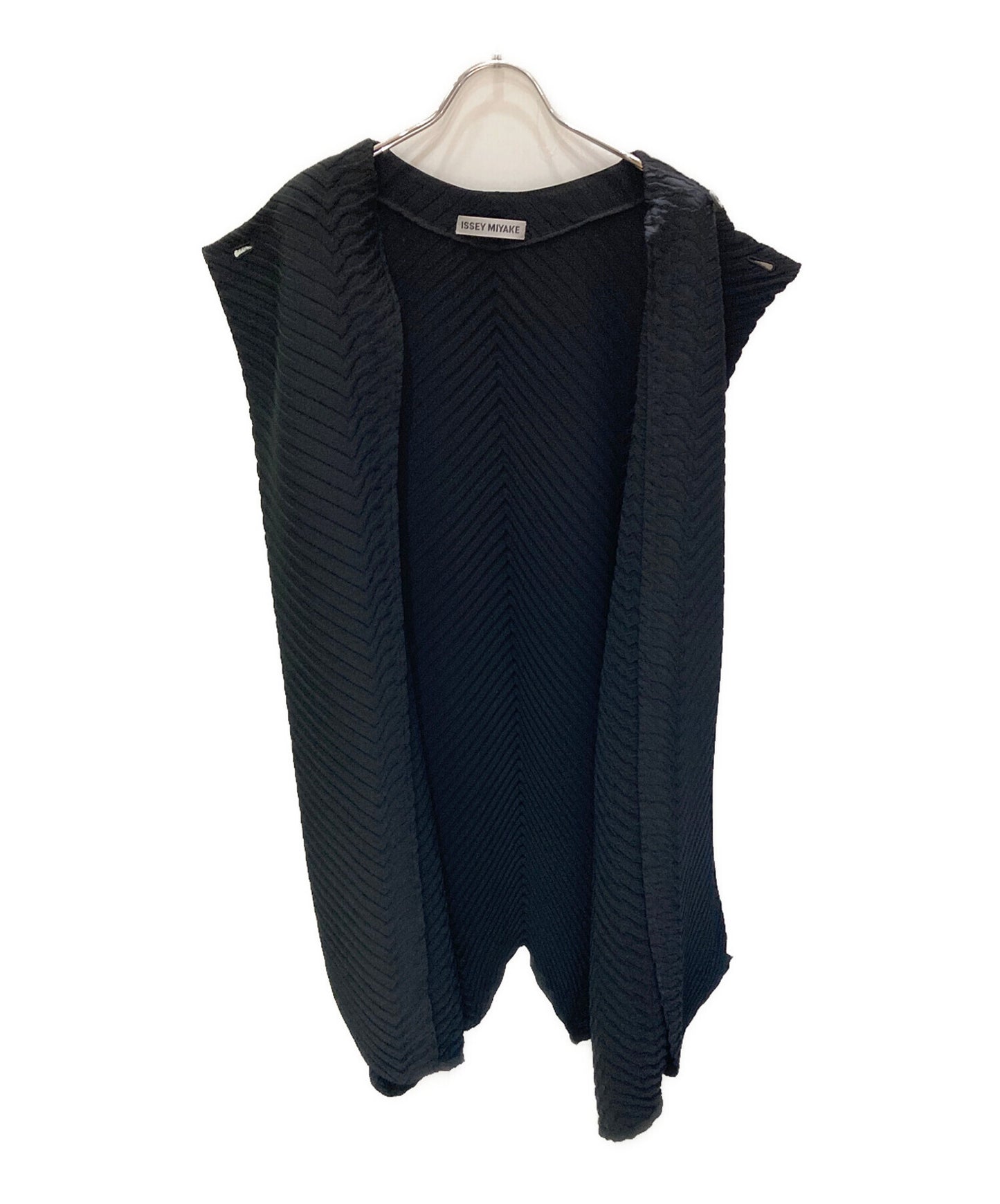 [Pre-owned] ISSEY MIYAKE Pleated long gilet IM82FE513