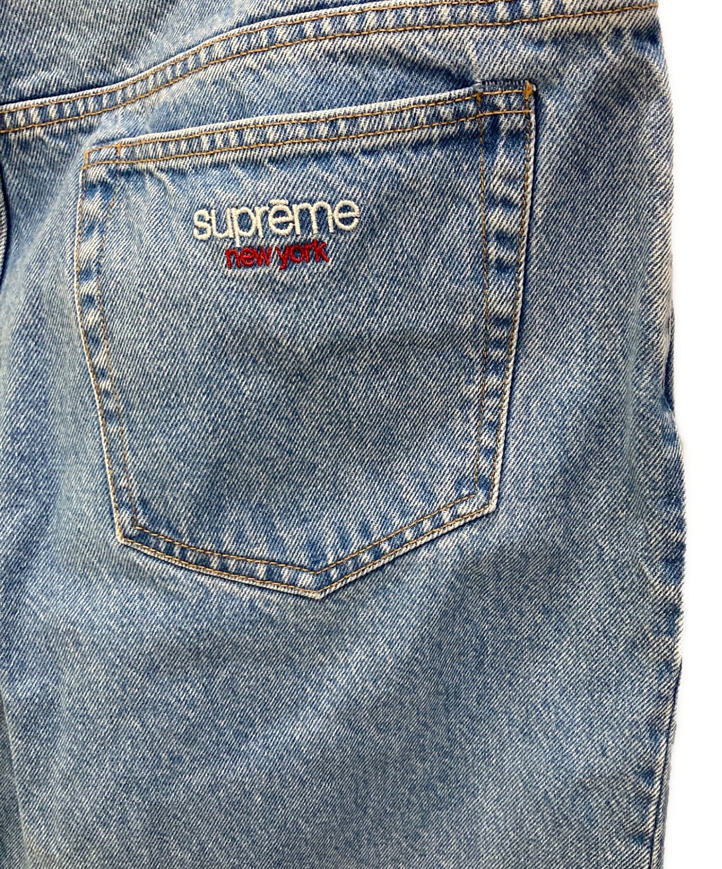 [Pre-owned] SUPREME Classic Logo Embroidery Baggy Jeans