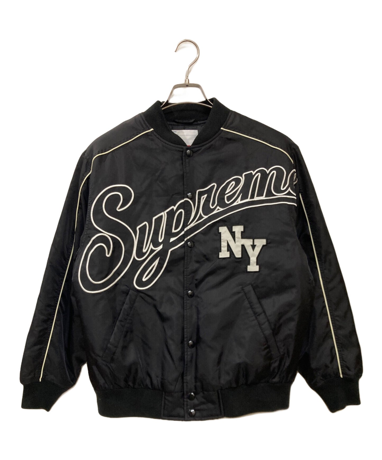 [Pre-owned] SUPREME CONTRAST SCRIPT VARSITY JACKET
