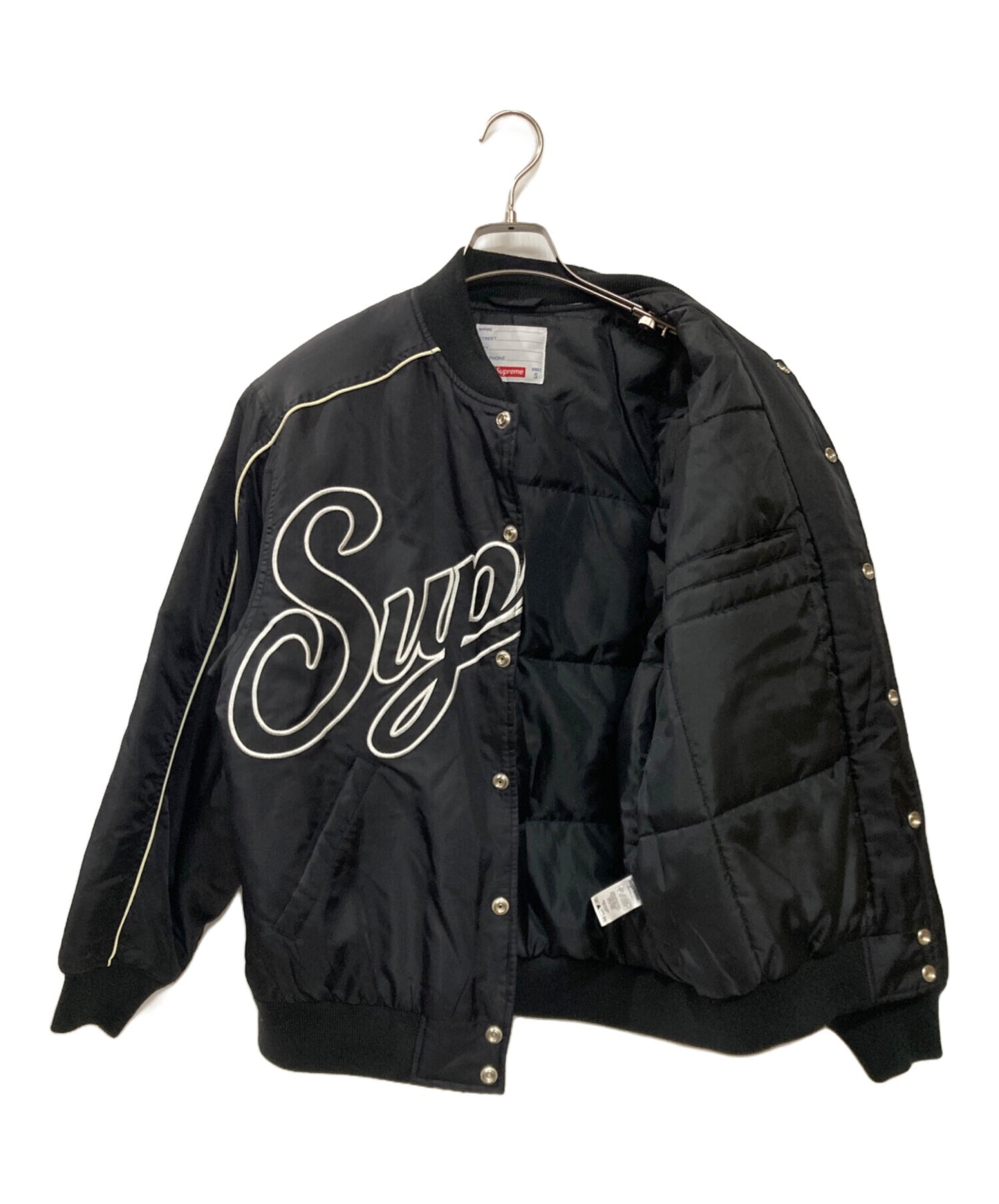 [Pre-owned] SUPREME CONTRAST SCRIPT VARSITY JACKET
