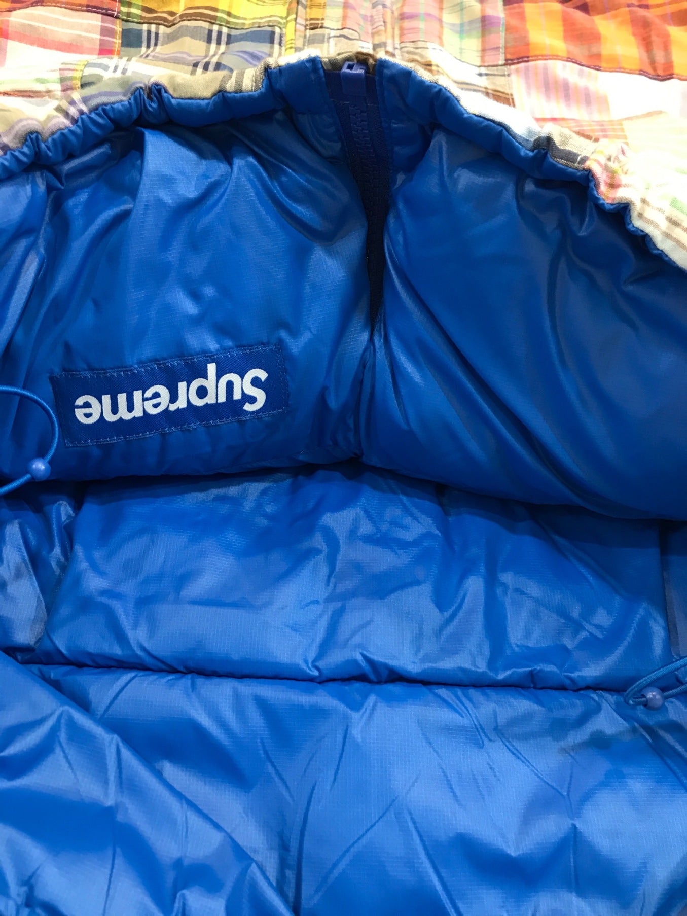 [Pre-owned] SUPREME Madras reversible windstopper puffer jacket