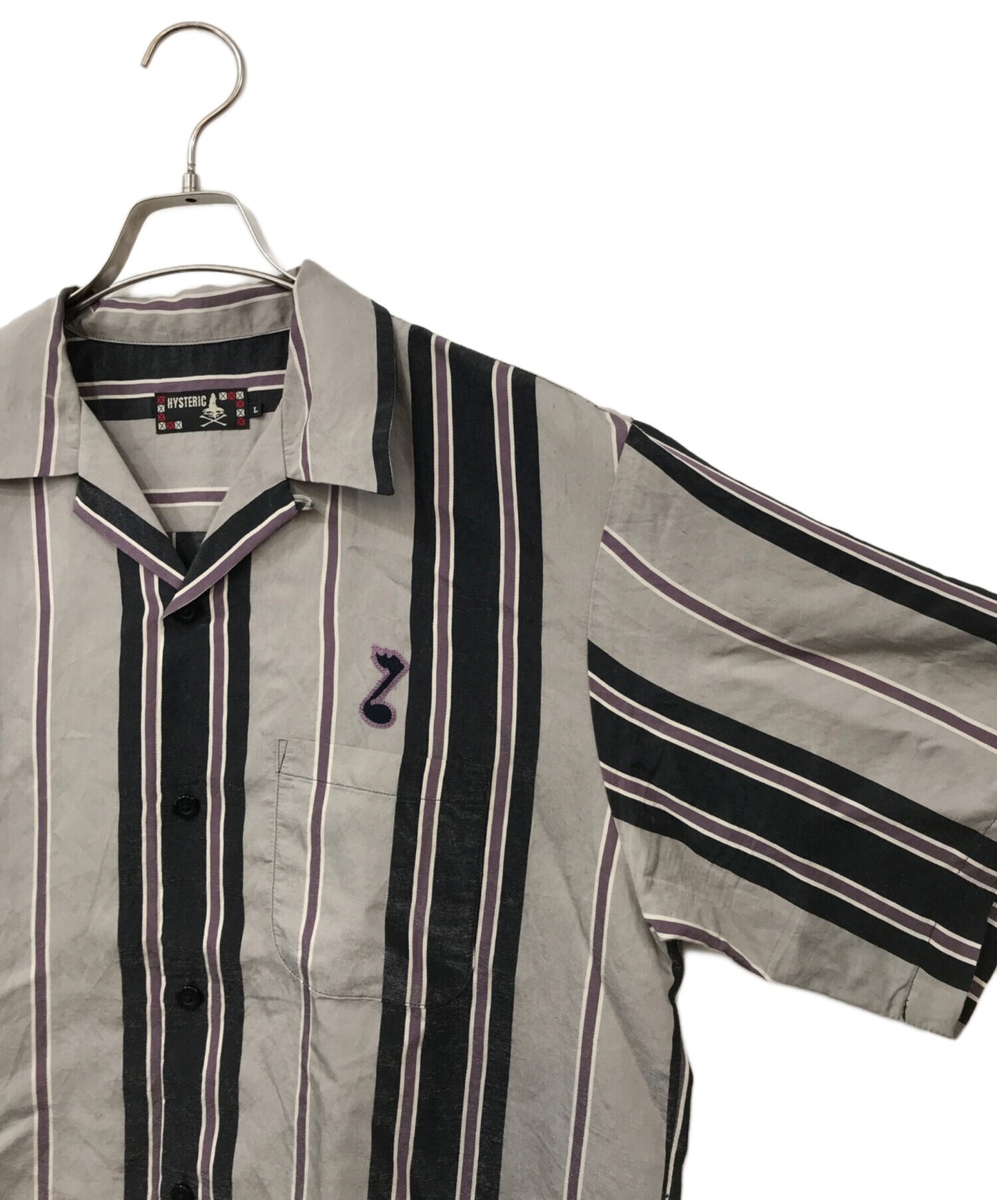 [Pre-owned] Hysteric Glamour RIPPIN'ON YOU embroidered open collar shirt