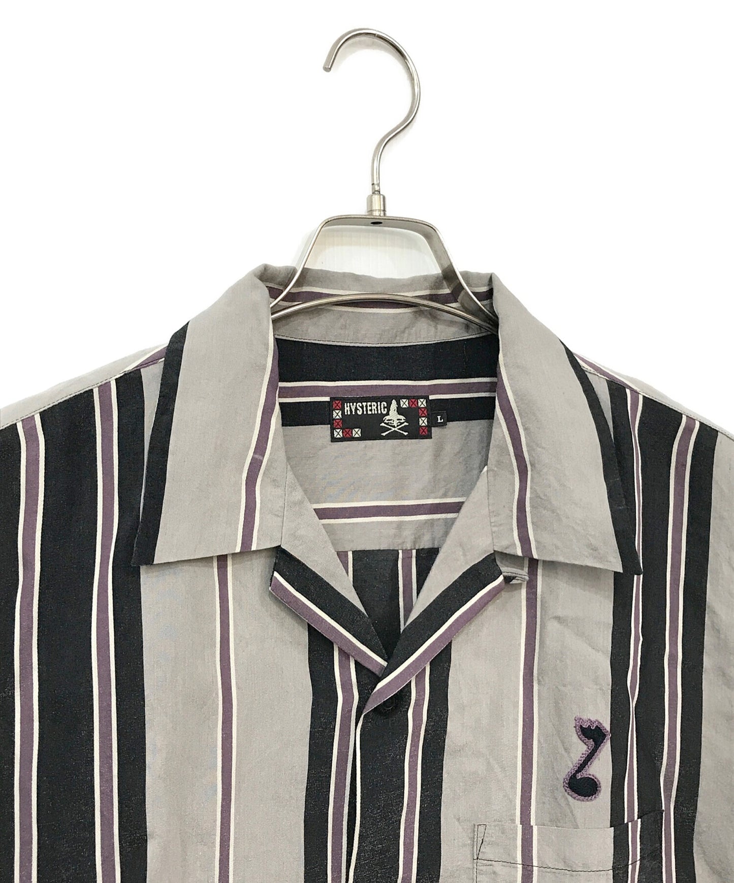 [Pre-owned] Hysteric Glamour RIPPIN'ON YOU embroidered open collar shirt