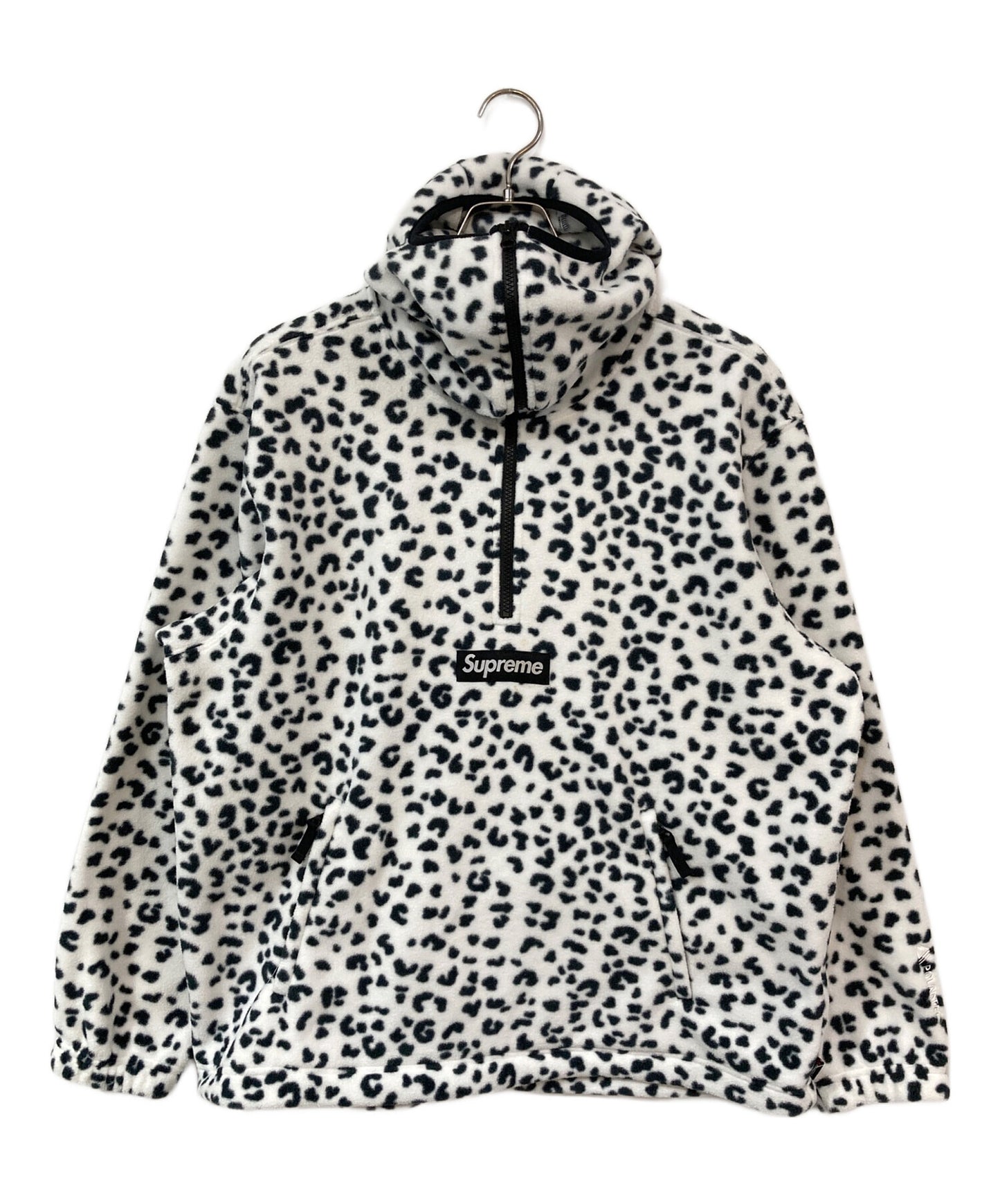 [Pre-owned] SUPREME Polartec Facemask Half Zip Hooded Sweatshirt "Leopard"